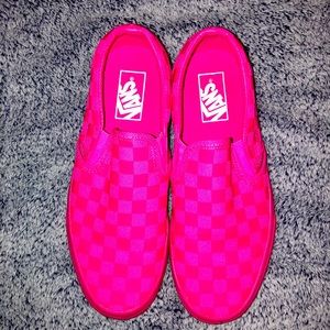 Vans women’s neon pink slip on size 8 and a half.